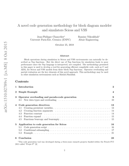 A Novel Code Generation Methodology for Block Diagram Modeler And