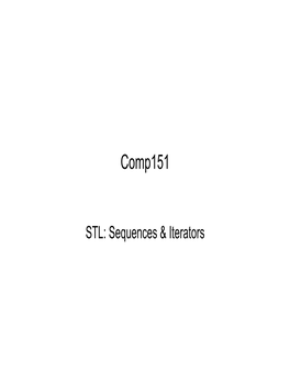 STL: Sequences & Iterators