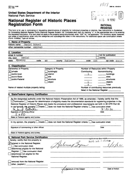 National Register of Historic Places Registration Form: Daniel School