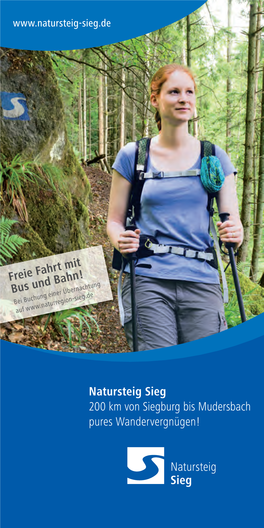 Natursteig Sieg 200 Km Von Siegburg Bis Mudersbach Pures Wandervergnügen!