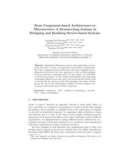 From Component-Based Architectures to Microservices: a 25-Years-Long Journey in Designing and Realizing Service-Based Systems