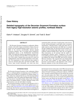 Detailed Topography of the Devonian Grosmont Formation Surface from Legacy High-Resolution Seismic Profiles, Northeast Alberta