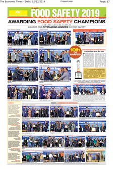 AWARDING FOOD SAFETY CHAMPIONS CONGRATULATIONS WIN NER S AWARDS for OUTSTANDING WINNERS in FOOD SAFETY FOOD SERVICE CATERING Confectic1