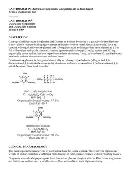 GASTROGRAFIN- Diatrizoate Meglumine and Diatrizoate Sodium Liquid Bracco Diagnostics Inc ------GASTROGRAFIN® Diatrizoate Meglumine and Diatrizoate Sodium Solution USP