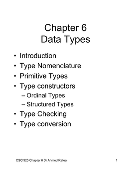 Chapter 6 Data Types