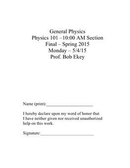 Phys101 Final S15 2