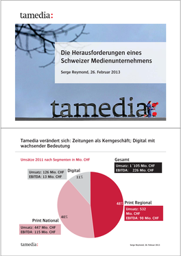 Die Herausforderungen Eines Schweizer Medienunternehmens