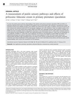 Lidocaine Cream in Primary Premature Ejaculation