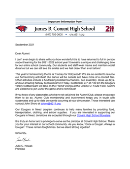 James B. Conant Alumni Newsletter