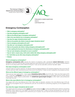 Emergency Contraception