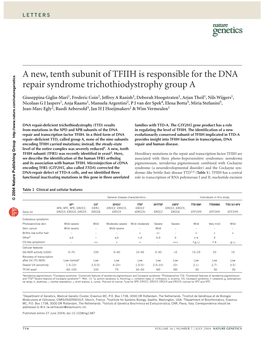 A New, Tenth Subunit of TFIIH Is Responsible for the DNA Repair Syndrome Trichothiodystrophy Group A