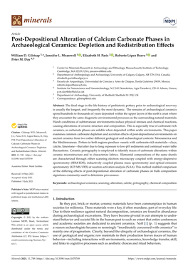 Post-Depositional Alteration of Calcium Carbonate Phases in Archaeological Ceramics: Depletion and Redistribution Effects