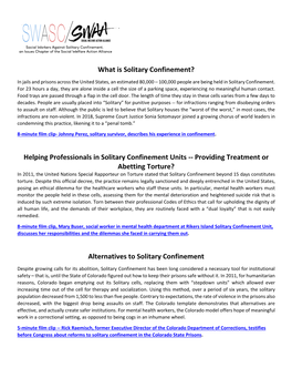 What Is Solitary Confinement? Helping Professionals in Solitary