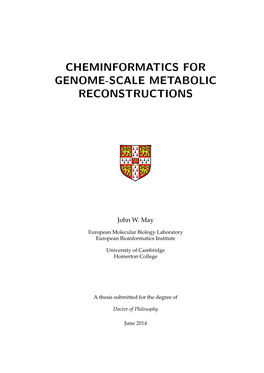 Cheminformatics for Genome-Scale Metabolic Reconstructions