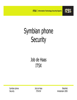 Symbian Phone Security