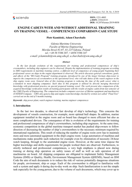 Engine Cadets with and Without Additional Training on Training Vessel – Competences Comparison Case Study