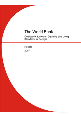 The World Bank Qualitative Survey on Disability and Living Standards in Georgia