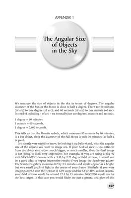 The Angular Size of Objects in the Sky