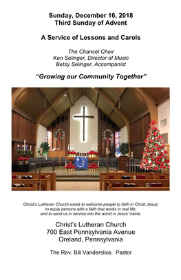 “Growing Our Community Together” Christ's