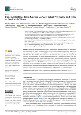 Bone Metastases from Gastric Cancer: What We Know and How to Deal with Them