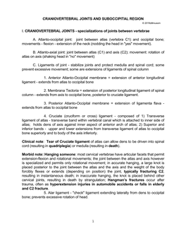 Specializations of Joints Between Vertebrae A. Atla