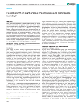Helical Growth in Plant Organs: Mechanisms and Significance David R