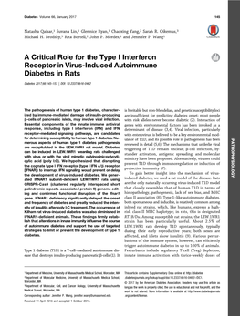 A Critical Role for the Type I Interferon Receptor in Virus-Induced Autoimmune Diabetes in Rats