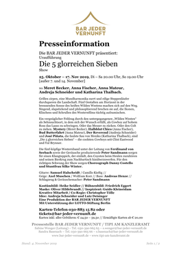 Presseinformation Die 5 Glorreichen Sieben