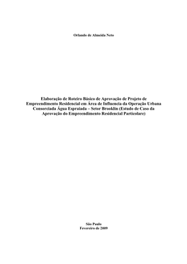 Elaboração De Roteiro Básico De Aprovação De Projeto De