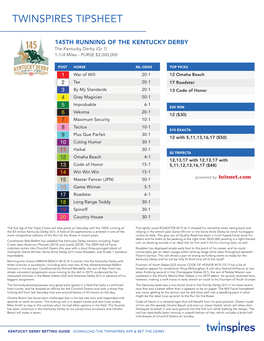 2019 Kentucky Derby Tipsheet