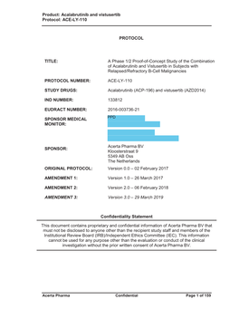 Acalabrutinib and Vistusertib Protocol: ACE-LY-110