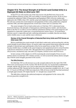 The Actual Strength of All Soviet Land Combat Units in a Deployed (D) State on 22Nd June 1941 Part IV 6