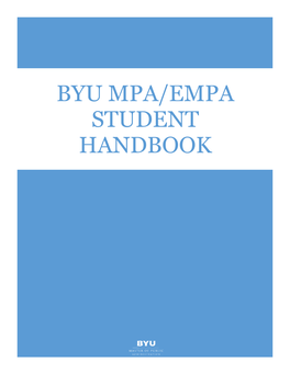 Byu Mpa/Empa Student Handbook