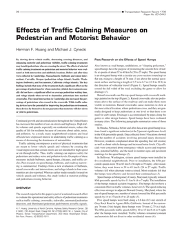 Effects of Traffic Calming Measures on Pedestrian and Motorist Behavior