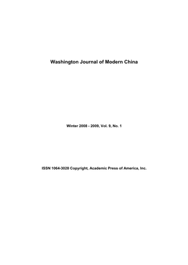 Washington Journal of Modern China