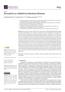 Drosophila As a Model for Infectious Diseases