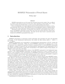 HOMFLY Polynomials of Pretzel Knots