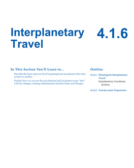 4.1.6 Interplanetary Travel