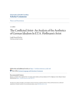 The Conflicted Artist- an Analysis of the Aesthetics of German Idealism in E.T.A