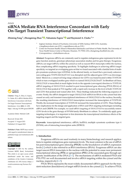 Sirna Mediate RNA Interference Concordant with Early On-Target Transient Transcriptional Interference