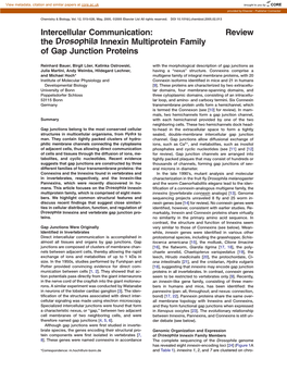 The Drosophila Innexin Multiprotein Family of Gap Junction Proteins