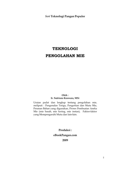 Teknologi Pengolahan