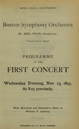 Boston Symphony Orchestra Concert Programs, Season 15, 1895-1896