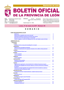 Boletín Oficial De La Provincia De León