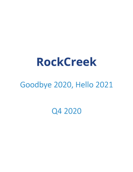 Goodbye 2020, Hello 2021 Q4 2020
