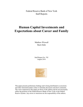 Human Capital Investments and Expectations About Career and Family