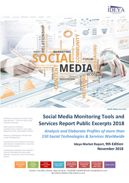 Social Media Monitoring Tools and Services Report Public Excerpts 2018