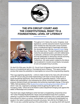 The 6Th Circuit Court and the Constitutional Right to a Foundational Level of Literacy