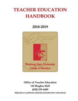 Teacher Education Handbook