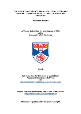 Nicholas Brooke Phd Thesis